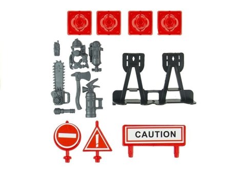 LEAN Toys Duży Zestaw Straż Pożarna Wóz Strażacki Figurki Quad Kask Dla Dziecka