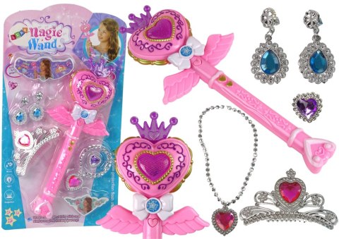 LEAN Toys Interaktywna Magiczna Różdżka Projektor Różowa Akcesoria Wróżka