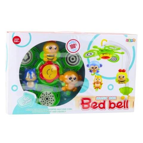 LEAN Toys Karuzelka do Łóżeczka z Pozytywką Bed Bell Zawieszki Zwierzątka 2w1