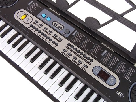 LEAN Toys Keyboard z Mikrofonem Instrument Muzyczny Czarny