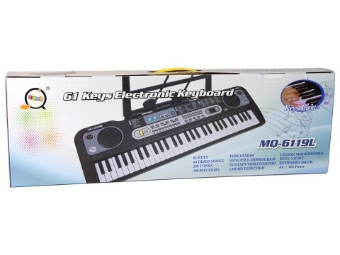 LEAN Toys Keyboard z Mikrofonem Instrument Muzyczny Czarny