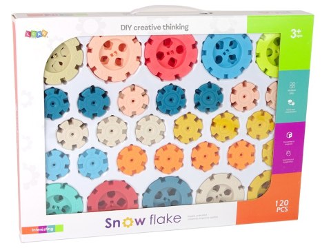 LEAN Toys Klocki Konstrukcyjne Płatki Śniegu 120 Elementów