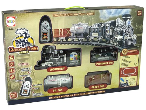 LEAN Toys Ogromna Kolejka Pociąg Tory Dźwięk Światła Dym R/C 206,5 cm x 153,5 cm