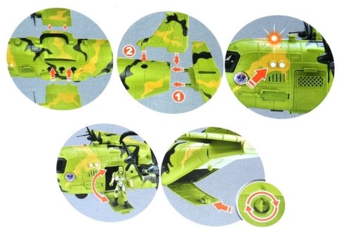 LEAN Toys Ogromny Samolot Wojskowy Militarny Figurki 64 cm