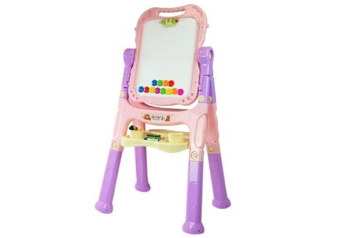 LEAN Toys Tablica Magnetyczna Kredowa 2w1 Różowo-Fioletowa Akcesoria