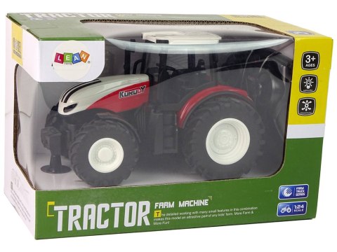 LEAN Toys Traktor Rolniczy 1:24 Zdalnie sterowany R/C Pilot Farma Biało Czerwony