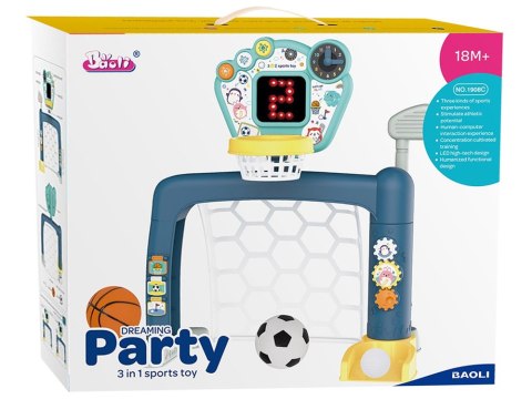 LEAN Toys Zestaw 3w1 Dla Malucha Gry Zręcznościowe Golf Koszykówka Piłka Nożna