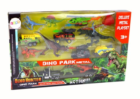 LEAN Toys Zestaw Pojazdów Helikopter Dinozaury 8 Sztuk Kolorowe