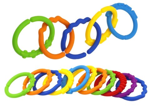 LEAN TOYS Bransoletki Sensoryczne Dla Niemowlaka Kolorowe 24 Sztuki