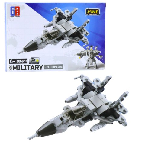 LEAN TOYS Klocki Konstrukcyjne 2w1 Pojazdy Wojskowe Środki Transportu Robot