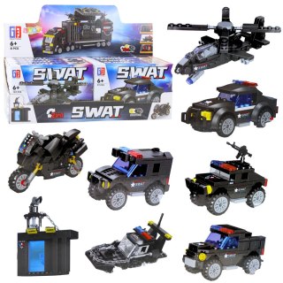 LEAN TOYS Klocki Konstrukcyjne Pojazdy Środki Transportu SWAT 2w1 92-117 el.