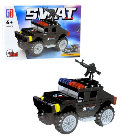 LEAN TOYS Klocki Konstrukcyjne Pojazdy Środki Transportu SWAT 2w1 92-117 el.