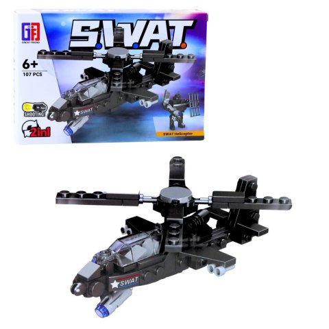 LEAN TOYS Klocki Konstrukcyjne Pojazdy Środki Transportu SWAT 2w1 92-117 el.