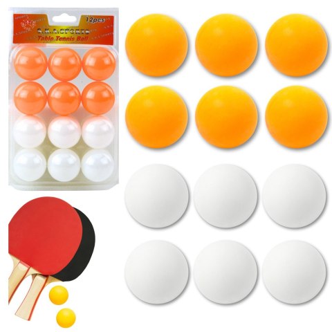 LEAN TOYS Piłeczki Do Ping Ponga Biały Pomarańczowy Sport 12szt