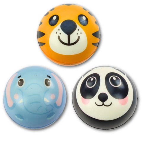 LEAN TOYS Piłka Do Odbijania Ugniatania Piankowa Piłeczka Zwierzęta 7cm