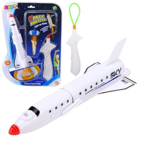 LEAN TOYS Statek Kosmiczny Ze Spadochronem Proca Światła Gra Sportowa Zręcznościowa