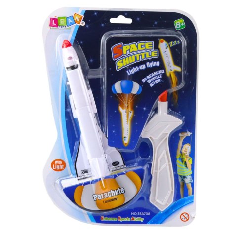 LEAN TOYS Statek Kosmiczny Ze Spadochronem Proca Światła Gra Sportowa Zręcznościowa