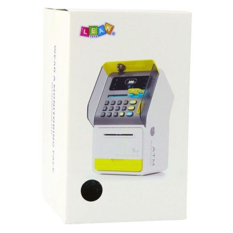 LEAN Toys Bankomat Sejf Skarbonka Kod PIN Karta Bankomatowa Różowy