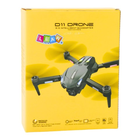 LEAN Toys Dron D11 Zdalnie Sterowany Kamera HD WIFI Sterowanie Gestami Pilot Żółty