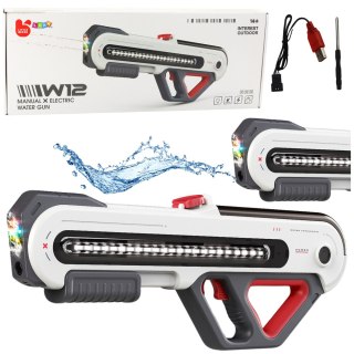 LEAN Toys Duży Pistolet Karabin W12 Elektryczny Na Wodę LED Biały 60cm