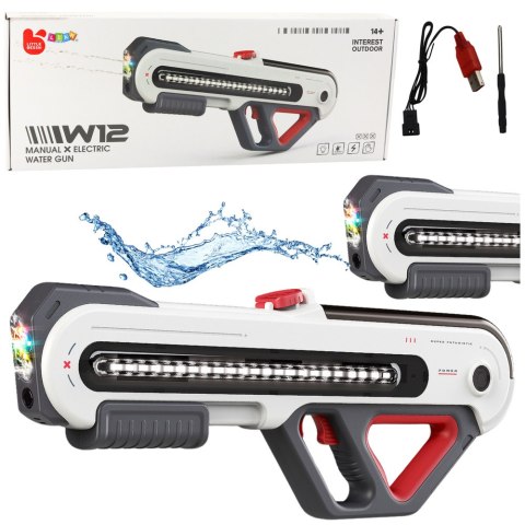 LEAN Toys Duży Pistolet Karabin W12 Elektryczny Na Wodę LED Biały 60cm