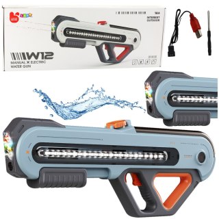 LEAN Toys Duży Pistolet Karabin W12 Elektryczny Na Wodę LED Szary 60cm