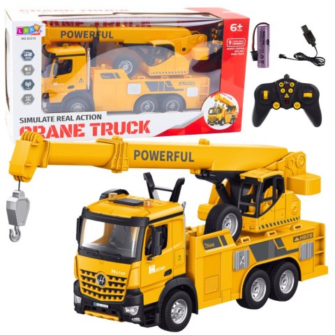 LEAN Toys Dźwig Z Hakiem Zdalnie Sterowany RC 2.4G 9CH Żółty