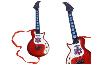 LEAN Toys Gitara Elektryczna Dla Dzieci Światła Melodie Czerwona