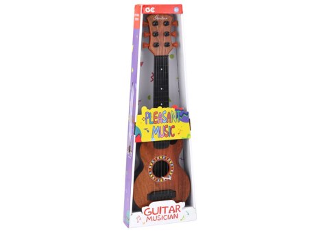 LEAN Toys Gitara Zabawkowa Dla Dzieci Brązowa Drewno Kostka Do Gry