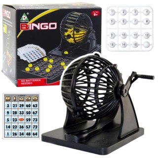 LEAN Toys Gra Rodzinna Bingo Maszyna Losująca Klasyczna 80 Kulek 20 Kart