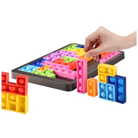 LEAN Toys Gra Tetris Pop-It Układanka Puzzle 3w1 Sensoryczna Kolorowa 27el