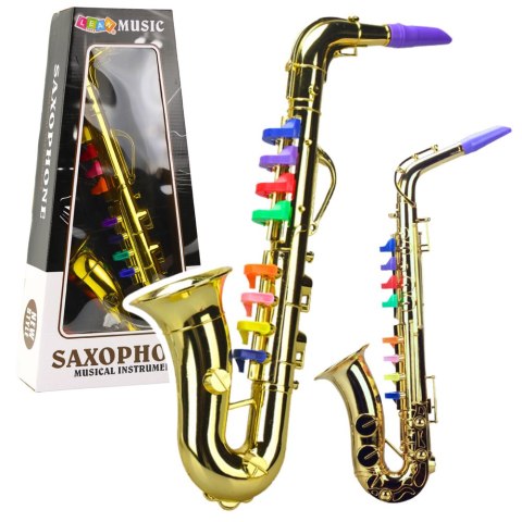 LEAN Toys Instrument Muzyczny Dla Dzieci Saksofon Zabawkowy Złoty