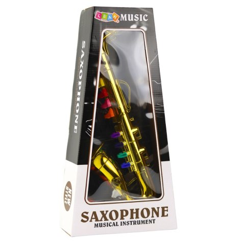 LEAN Toys Instrument Muzyczny Dla Dzieci Saksofon Zabawkowy Złoty