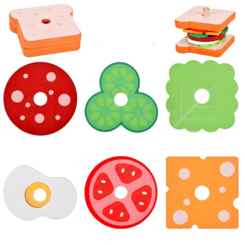 LEAN Toys Kanapka Drewniana 8 El Karty Z Przepisami 10 Szt