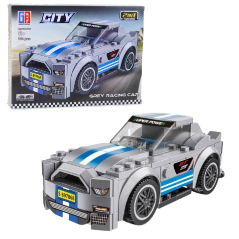 LEAN Toys Klocki Konstrukcyjne 2w1 Auto Robot Napęd Pull-Back 194-216 el. Mix