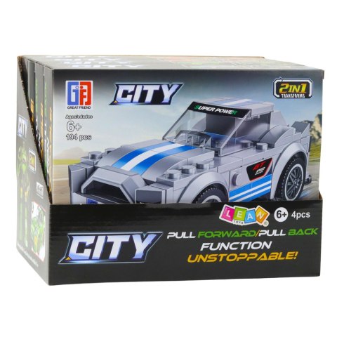 LEAN Toys Klocki Konstrukcyjne 2w1 Auto Robot Napęd Pull-Back 194-216 el. Mix