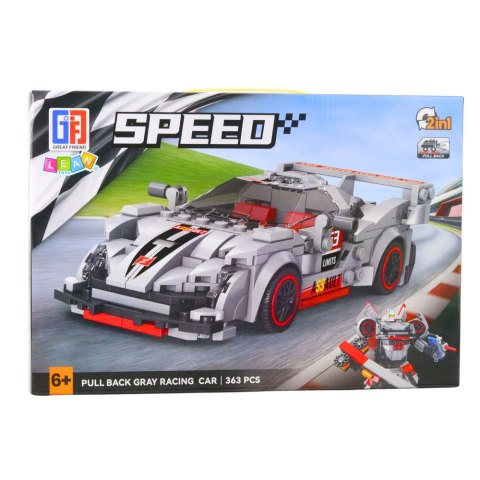 LEAN Toys Klocki Konstrukcyjne Auto Sportowe Robot 2w1 Szary 363 el.