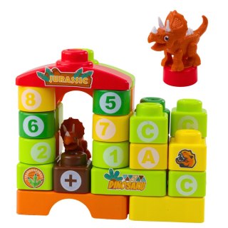 LEAN Toys Klocki Konstrukcyjne Edukacyjne W Plecaku Dinozaury Cyfry Litery 49 el.