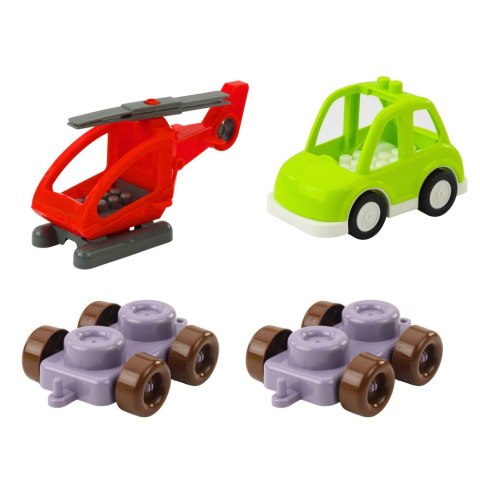 LEAN Toys Klocki Konstrukcyjne Edukacyjne W Plecaku Dinozaury Cyfry Litery 49 el.