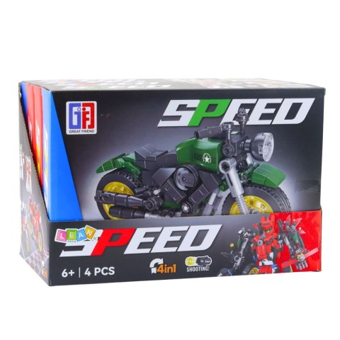 LEAN Toys Klocki Konstrukcyjne Motor Motocykl Robot 2w1 217-222 el. Mix