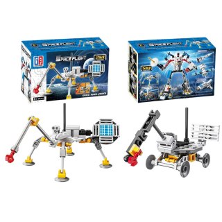 LEAN Toys Klocki Konstrukcyjne Zestaw Kosmiczny Rakiety Anteny Roboty 2w1 44-54 el.