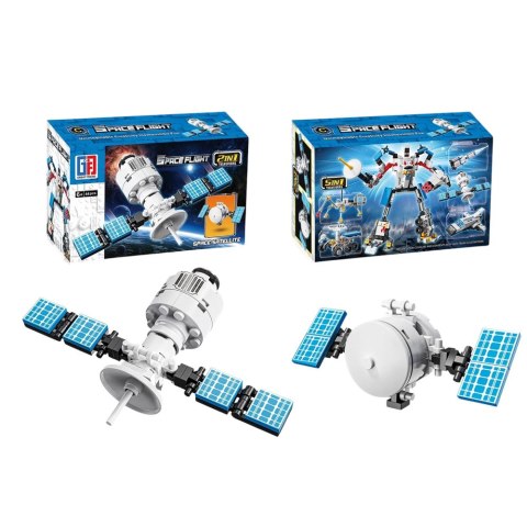 LEAN Toys Klocki Konstrukcyjne Zestaw Kosmiczny Rakiety Anteny Roboty 2w1 44-54 el.