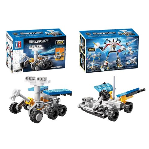 LEAN Toys Klocki Konstrukcyjne Zestaw Kosmiczny Rakiety Anteny Roboty 2w1 44-54 el.