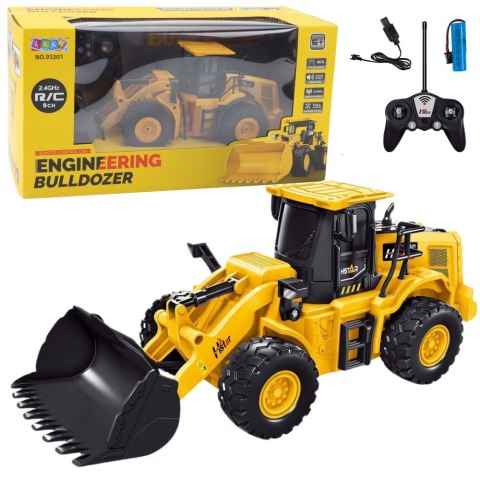 LEAN Toys Koparka Buldożer Zdalnie Sterowany RC 2.4G 6CH Żółty