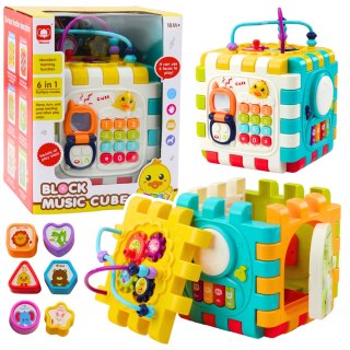 LEAN Toys Kostka Edukacyjna Muzyczna Interaktywna Dla Malucha 6w1