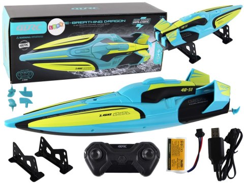 LEAN Toys Łódź Wodna RC 2.4G Żółto-Turkusowa Wodoodporna Pilot Do Sterowania