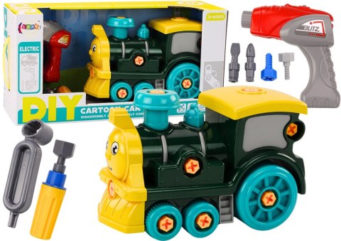 LEAN Toys Lokomotywa Do Skręcania Kreskówkowa DIY Zielony