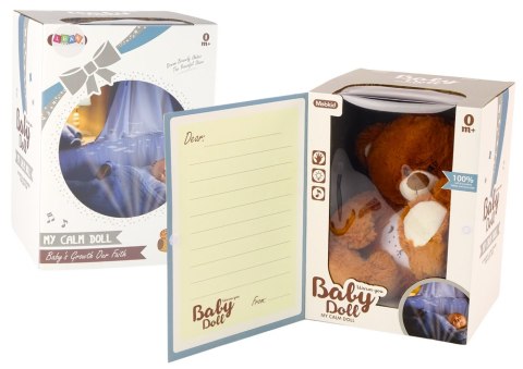 LEAN Toys Pluszowy Miś Usypiający Światła Dźwięki Tryb Nocny i Dzienny Brązowy