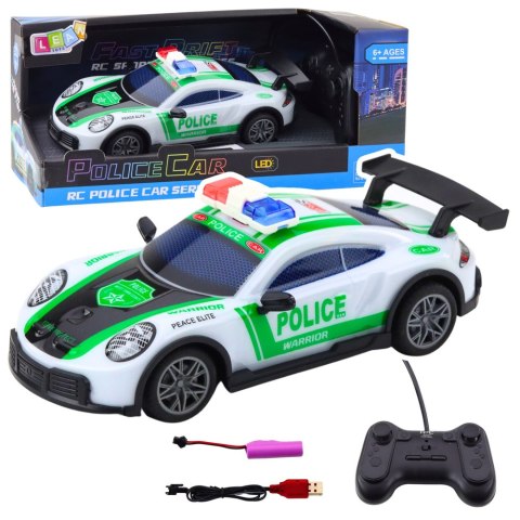 LEAN Toys Samochód Policyjny Sportowy Zdalnie Sterowany RC Drift Światła LED 1:22