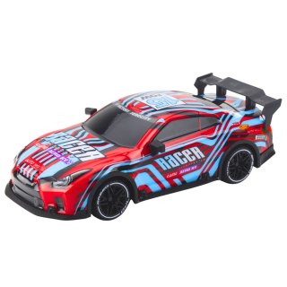 LEAN Toys Samochód Wyścigowy Zdalnie Sterowane RC Świecąca Karoseria Niebiesko-Czerwony